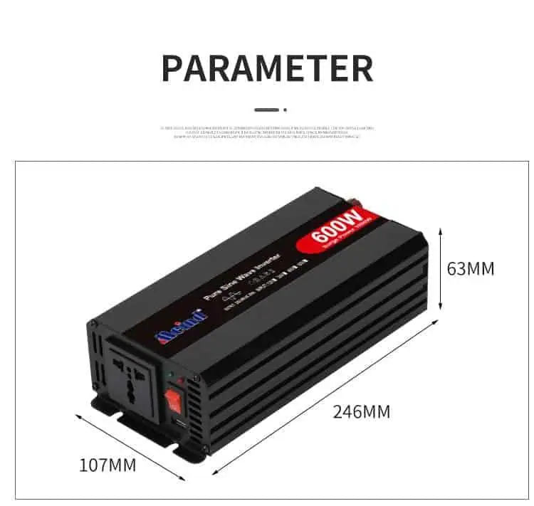 600 Watt Inverter Pure Sine Wave DC 12V/24V/48V to AC 110V/220V detail 7