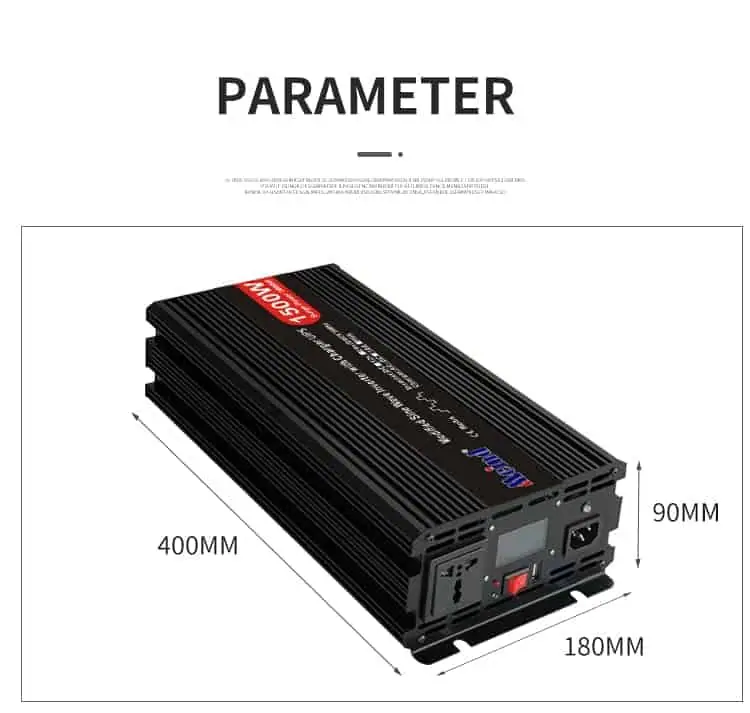 DC 12V/24V to AC 110V/220V Modified Sine Wave 1500W Power Inverter with Charger&UPS LCD Display detail 7