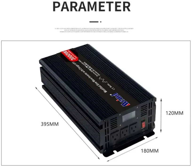 DC 12V/24V to AC 110V/220V Modified Sine Wave 3000 Watt Inverter with Charger&UPS LCD Display detail 7
