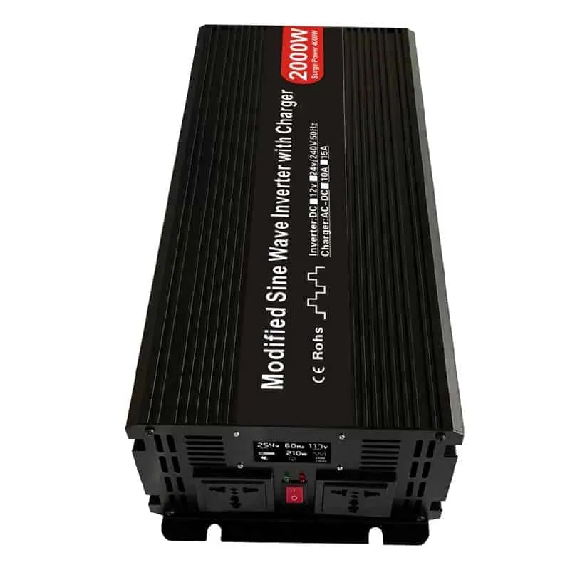 DC 12V/24V to AC 110V/220V Modified Sine Wave 2000 Watt Inverter with Charger&UPS LCD Display view 2