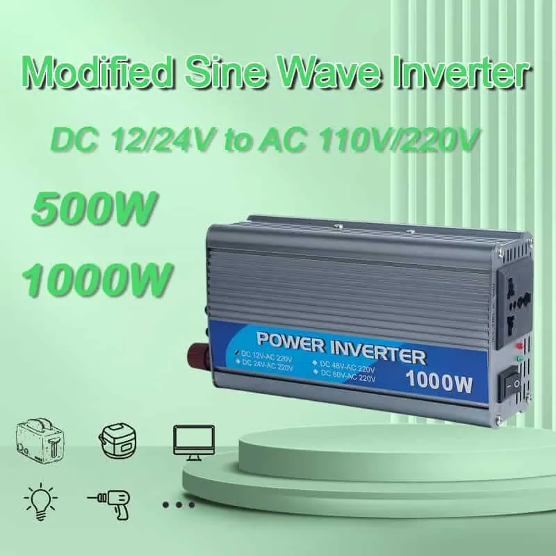 1000W 12v to 240v Power Inverter with Outside Fuses Universal/Brazil Socket