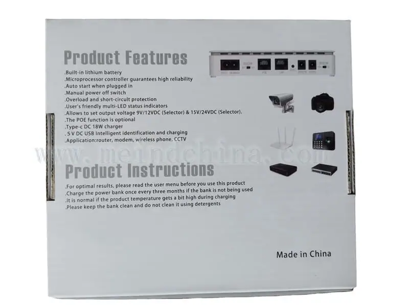 10400/15600mAh 35W Mini DC UPS Power Bank Backup Power with Lithium Battery USB TYPE-C POE for WiFi Routers detail 9