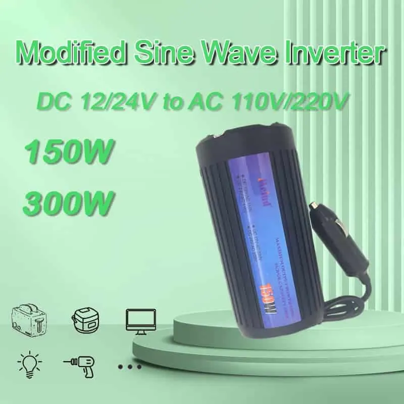 150W Modified Sine Wave Power Inverter Car Inverter with Cup-Shaped