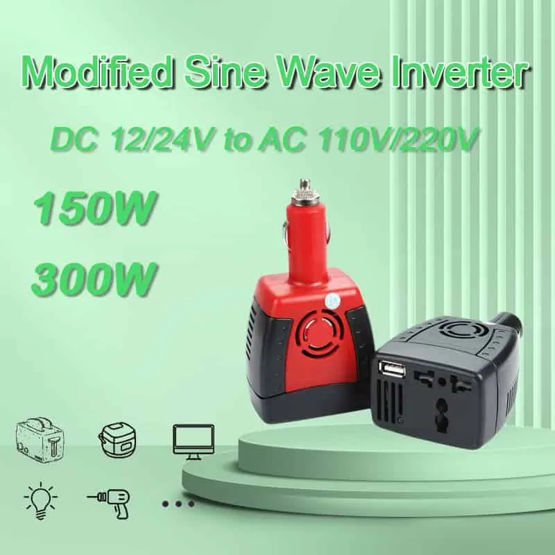 150W Power Inverter Modified Sine Wave DC to AC Car Inverter with USB Universal Socket
