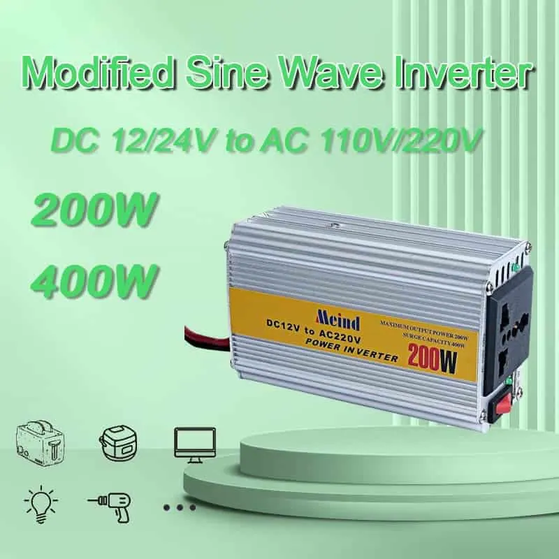 200W Power Inverter for Car DC to AC Converter with USB Universal Socket