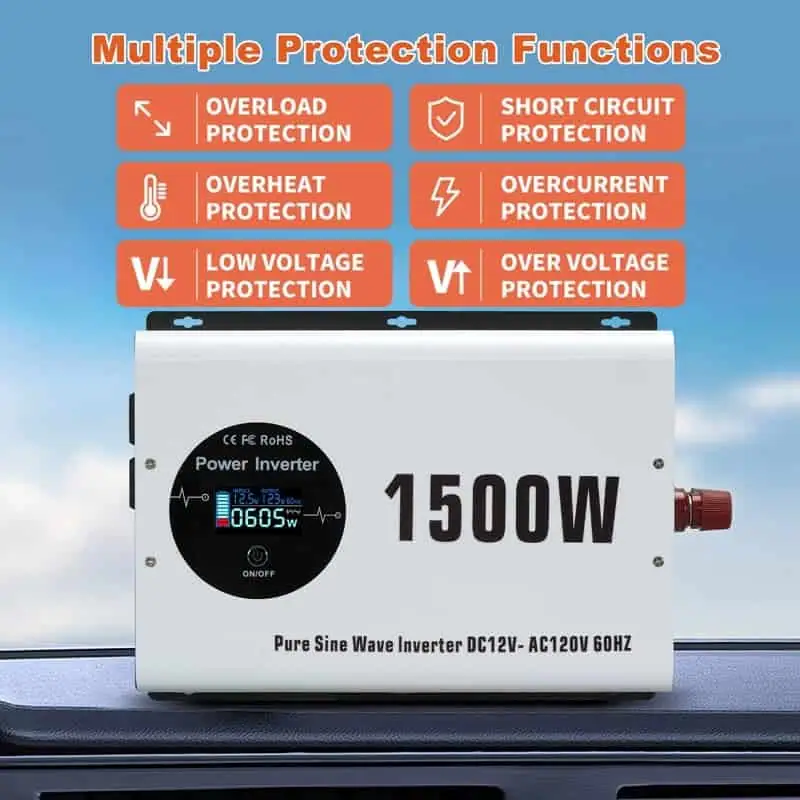 1500W Pure Sine Wave Power Inverter with LCD Wireless Remote Control detail 6