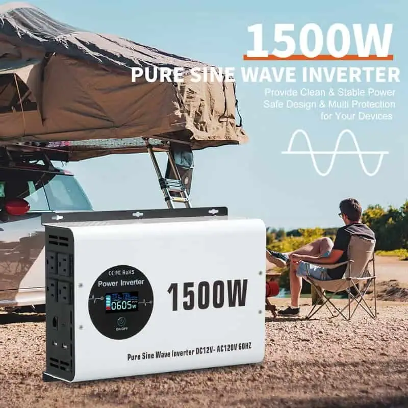 1500W Pure Sine Wave Power Inverter with LCD Wireless Remote Control detail 1