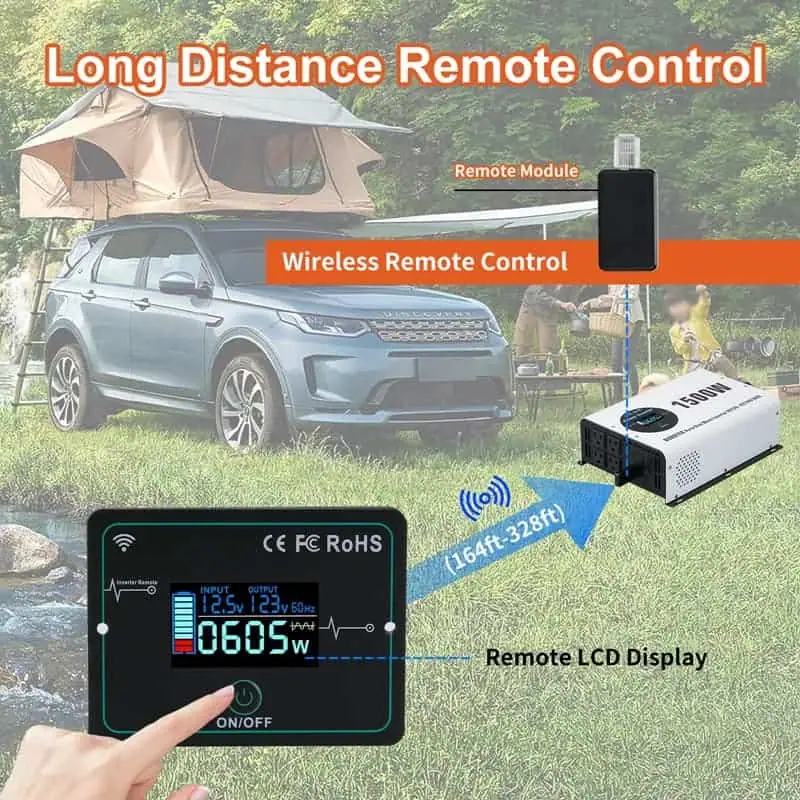1500W Pure Sine Wave Power Inverter with LCD Wireless Remote Control detail 2