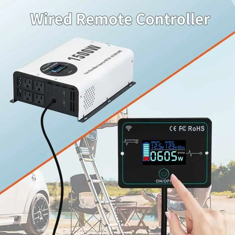 1500W Pure Sine Wave Power Inverter with LCD Wireless Remote Control detail 3