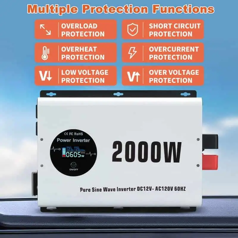 2000W Pure Sine Wave Power Inverter with LCD Wireless Remote Control detail 6