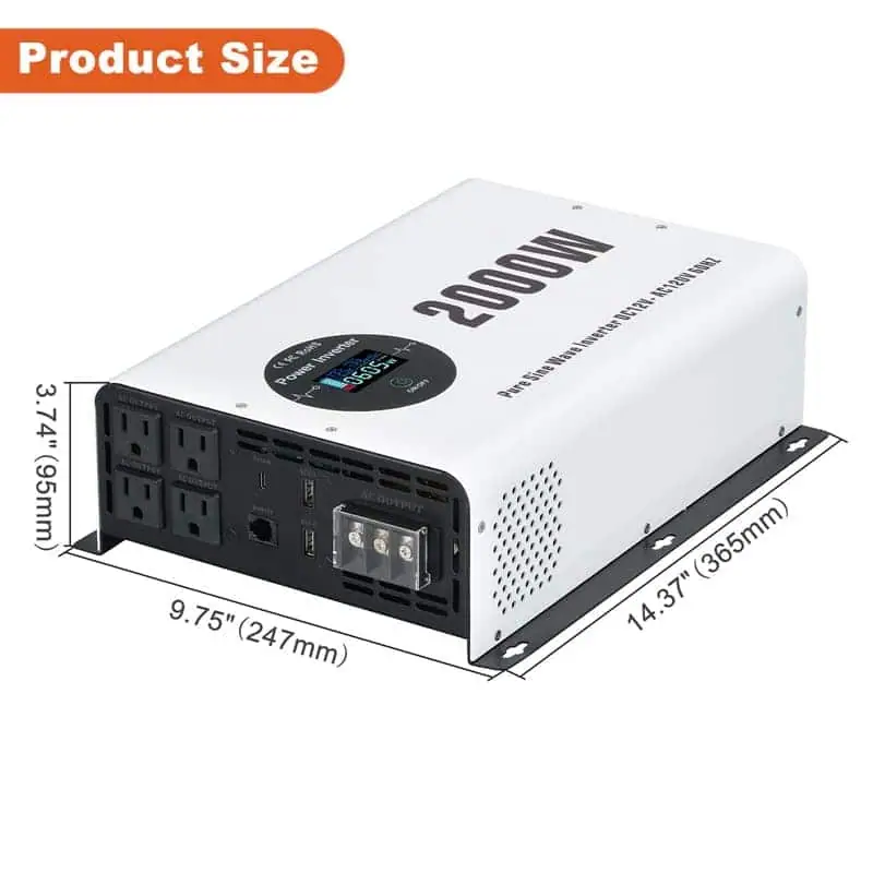 2000W Pure Sine Wave Power Inverter with LCD Wireless Remote Control detail 8