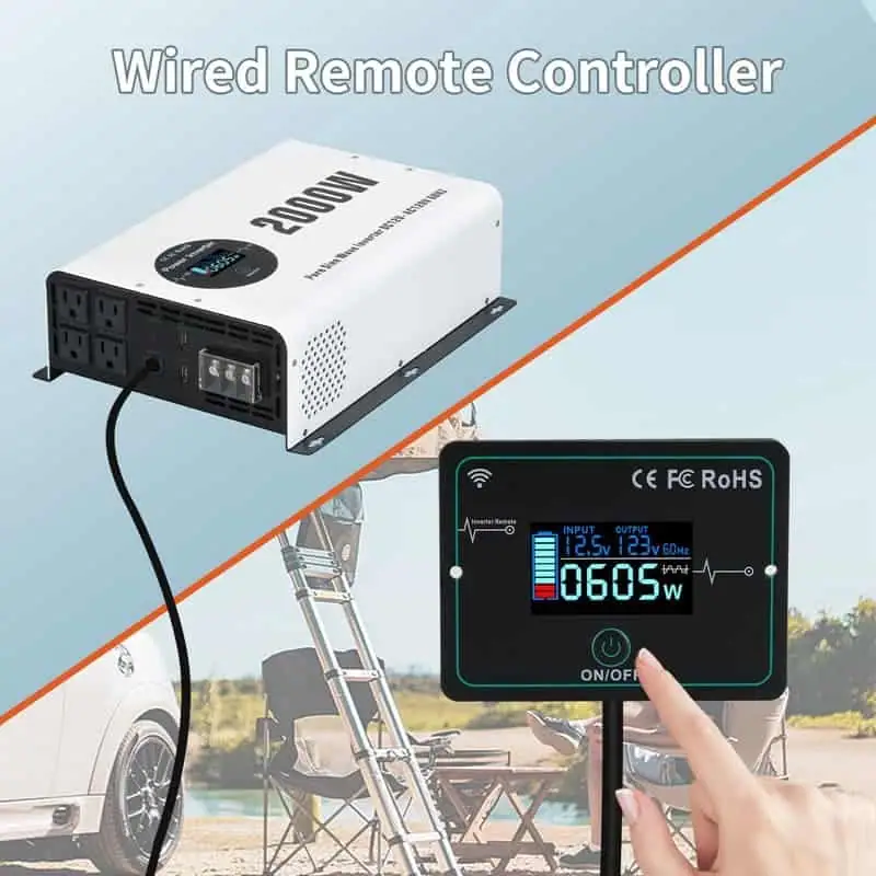 2000W Pure Sine Wave Power Inverter with LCD Wireless Remote Control detail 2