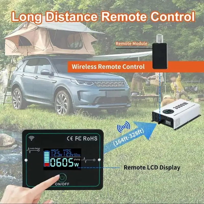 3000W Pure Sine Wave Power Inverter with LCD Wireless Remote Control detail 2