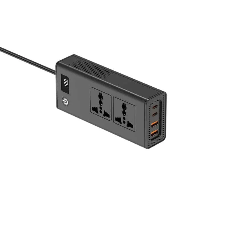 200W DC 12V to AC 220 110V Car Inverter 4 USB Output QC3.0 PD Fast Charging Voltage Inverter for Cars view 3