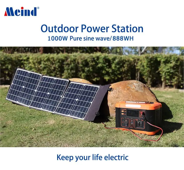 1000W Pure Sine Wave Portable Power Station Solar Generator with Wireless Charge detail 1