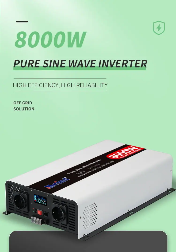 8000W DC 24V/48V to AC 110V/220V Pure Sine Wave Power Inverter for Home with LCD Display detail 1