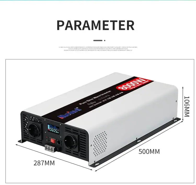 8000W DC 24V/48V to AC 110V/220V Pure Sine Wave Power Inverter for Home with LCD Display detail 10