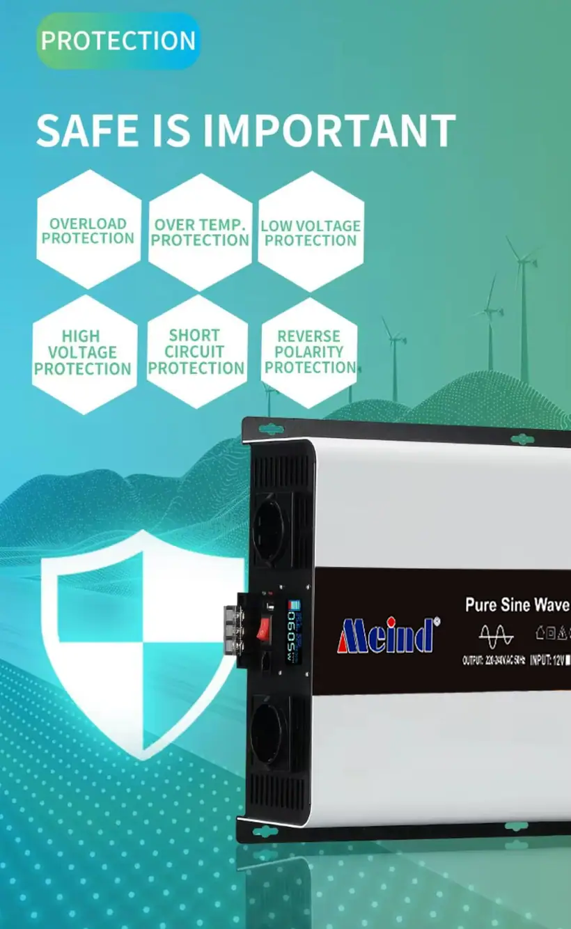 8000W DC 24V/48V to AC 110V/220V Pure Sine Wave Power Inverter for Home with LCD Display detail 6
