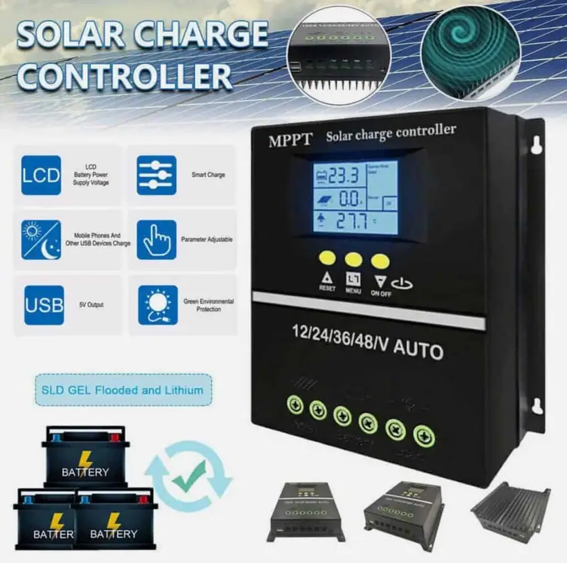 60A/80A/100A MPPT Solar Panel Charge Controller Regulator 12V/24V/36V/48V DC Dual-USB detail 2