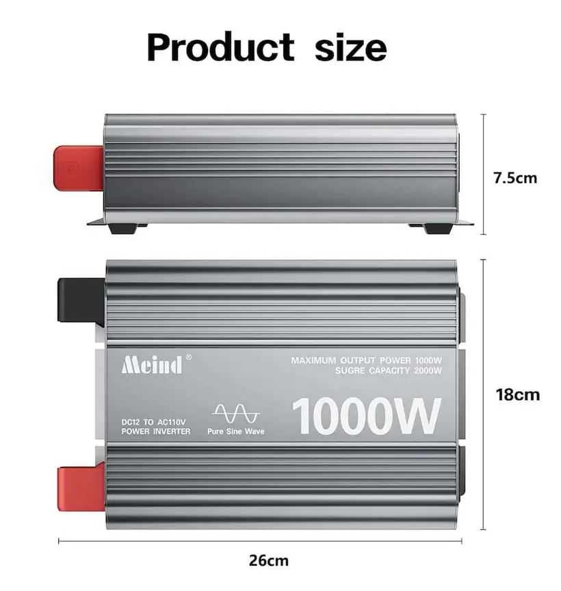 1000W DC 12V/24V/48V to AC 110V/220V Pure Sine Wave Power Inverter with LCD Display detail 9