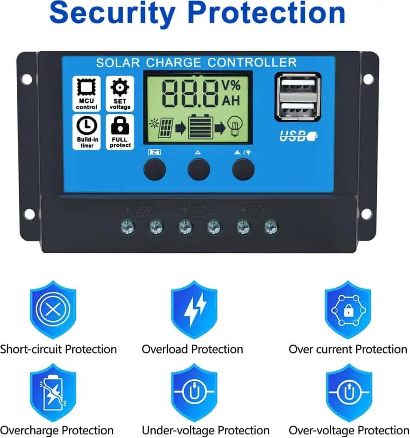 10A 20A 30A PWM Solar Charge Controller Solar Regulator 12V/24V auto LCD Display detail 4