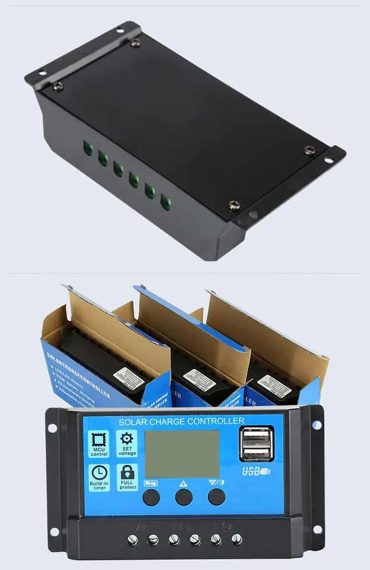 10A 20A 30A PWM Solar Charge Controller Solar Regulator 12V/24V auto LCD Display view 3