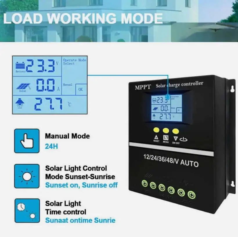 60A/80A/100A MPPT Solar Panel Charge Controller Regulator 12V/24V/36V/48V DC Dual-USB detail 3