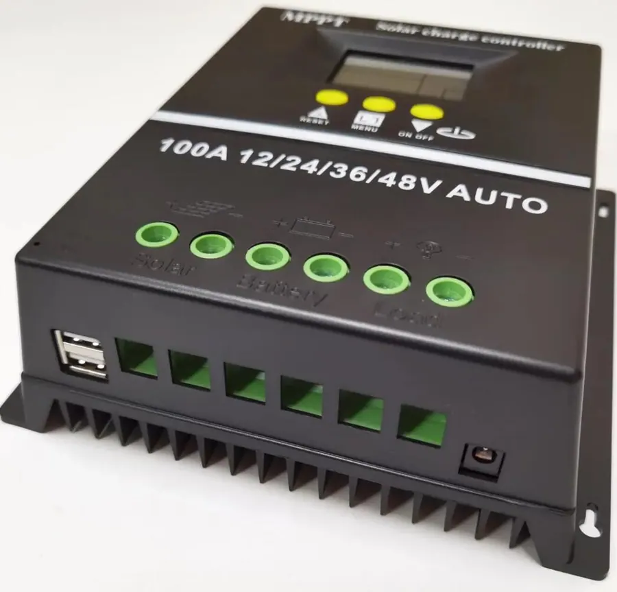 60A/80A/100A MPPT Solar Panel Charge Controller Regulator 12V/24V/36V/48V DC Dual-USB view 3