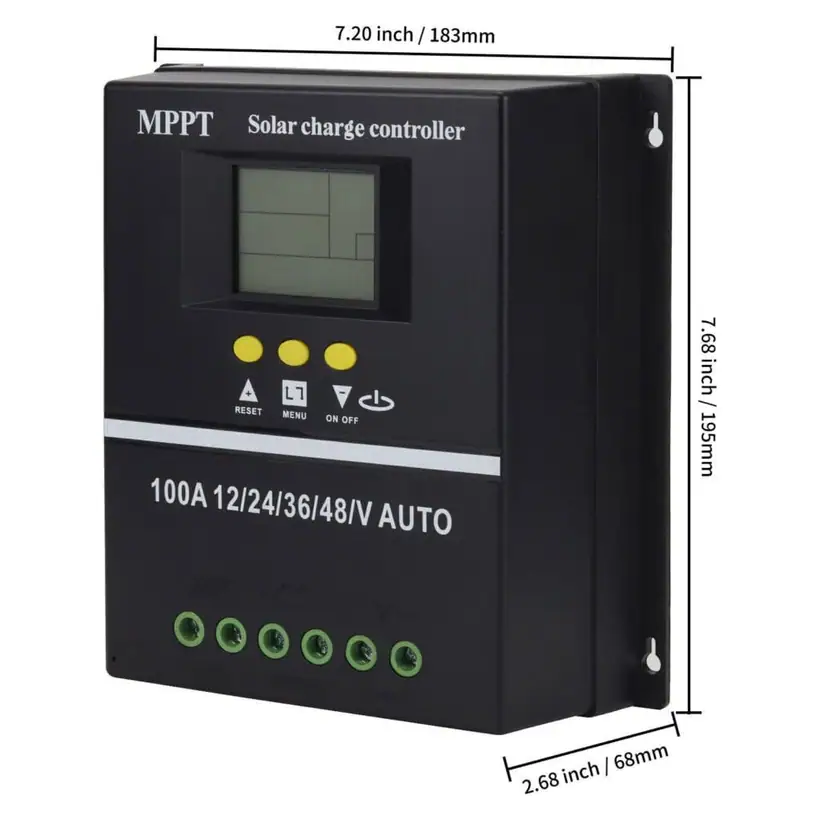 60A/80A/100A MPPT Solar Panel Charge Controller Regulator 12V/24V/36V/48V DC Dual-USB detail 6