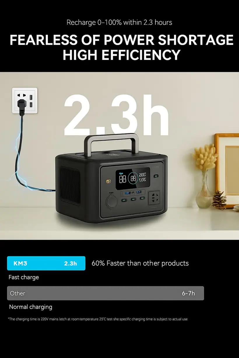 300W Portable Power Station with TYPE-C LiFePO4 Battery Wireless Charge Solar Generator detail 3