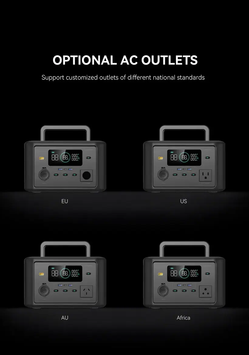 300W Portable Power Station with TYPE-C LiFePO4 Battery Wireless Charge Solar Generator detail 9