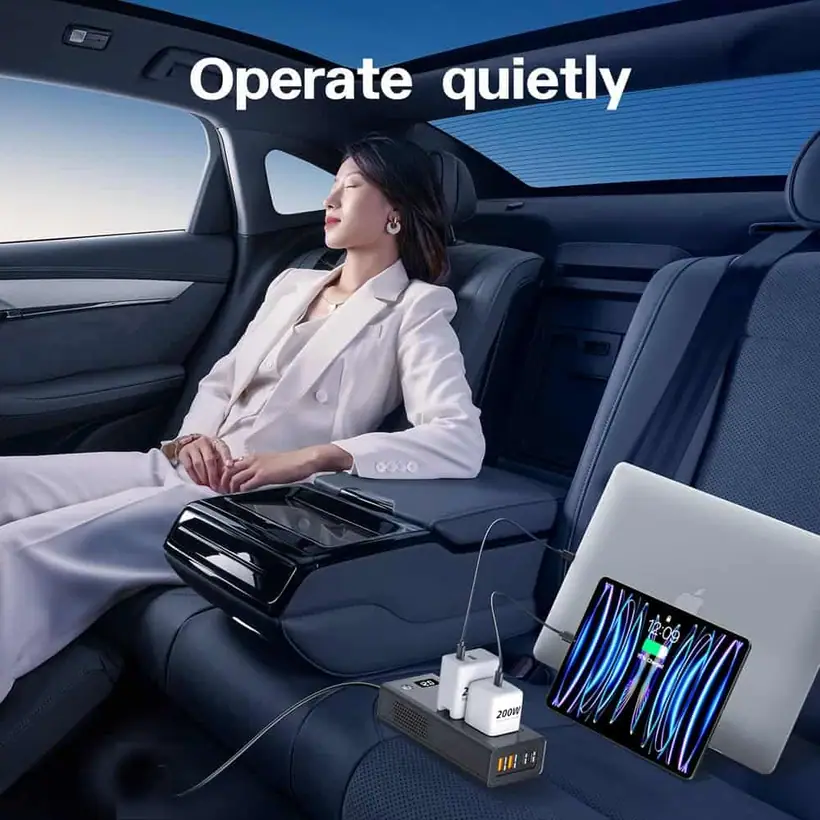 200W DC 12V to AC 220 110V Car Inverter 4 USB Output QC3.0 PD Fast Charging Voltage Inverter for Cars detail 9