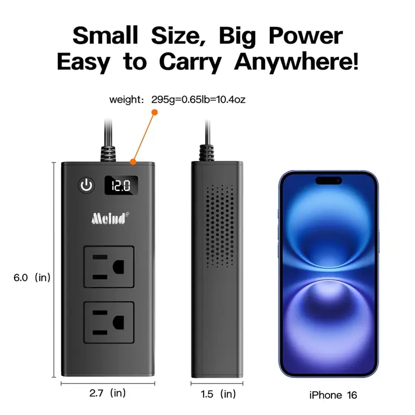 200W DC 12V to AC 220 110V Car Inverter 4 USB Output QC3.0 PD Fast Charging Voltage Inverter for Cars detail 5
