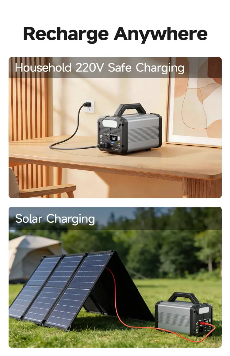 200W Power Station Portable Solar Power Supply Rechargeable Power Generator with Type-C LED Light detail 11