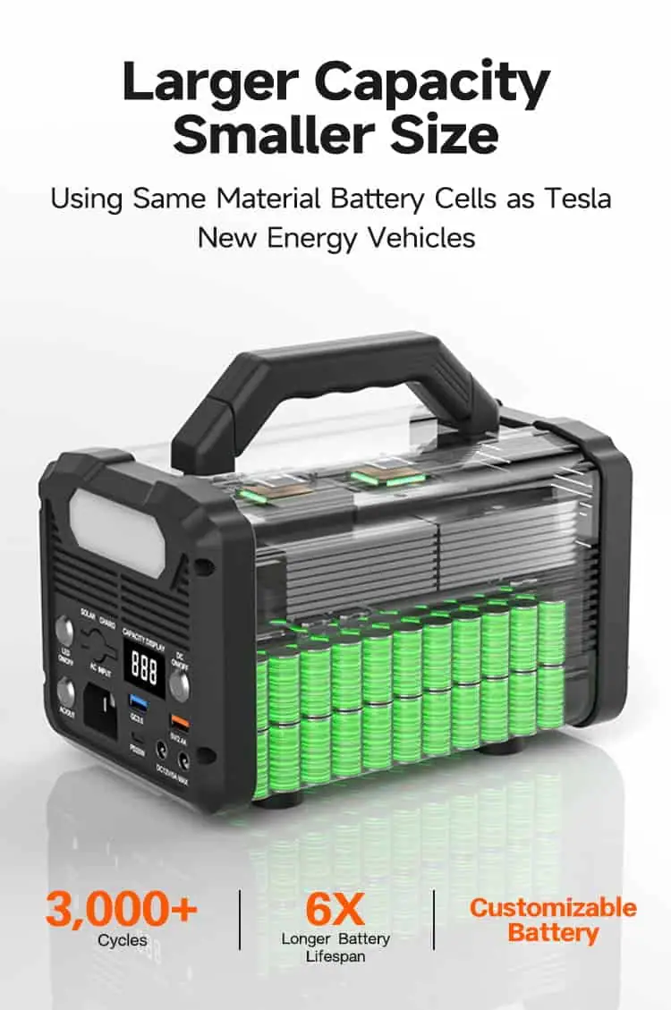 200W Power Station Portable Solar Power Supply Rechargeable Power Generator with Type-C LED Light detail 8