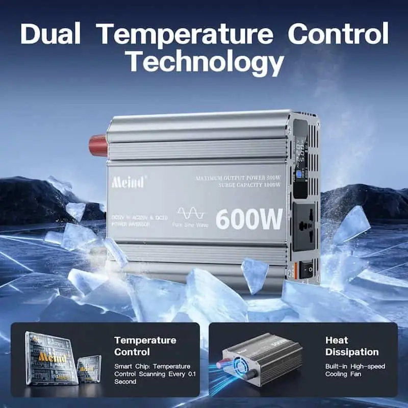600W DC 12V/24V to AC 110V/220V Pure Sine Wave Power Inverter with LCD Display detail 2