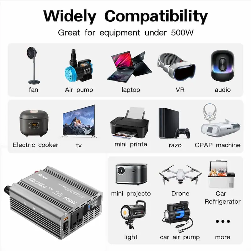 600W DC 12V/24V to AC 110V/220V Pure Sine Wave Power Inverter with LCD Display detail 6