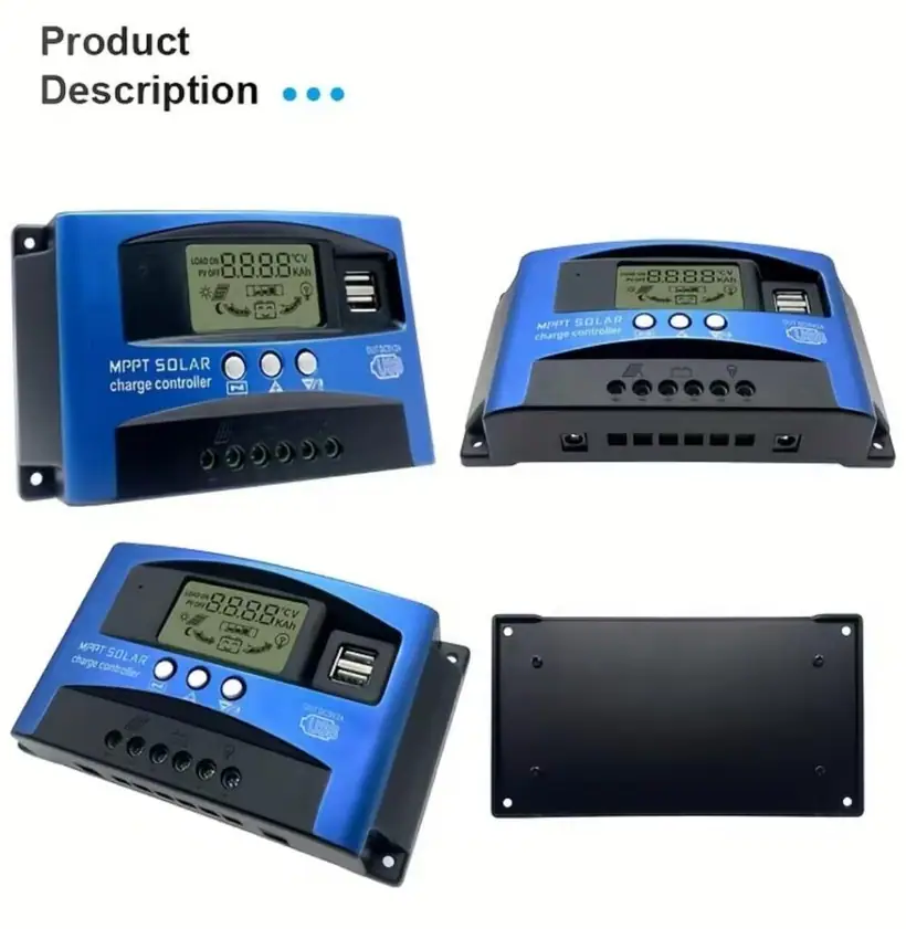 12V/24V 30A 40A 50A 60A 80A 100A Smart MPPT Solar Charge Controller with Dual USB Ports LCD Display detail 8