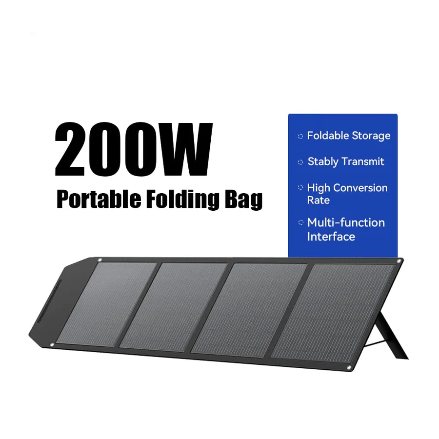 200W Portable Monocrystalline Silicon Foldable Solar Panel Kit USB Hand-Held for Mobile Phone Charger Camping