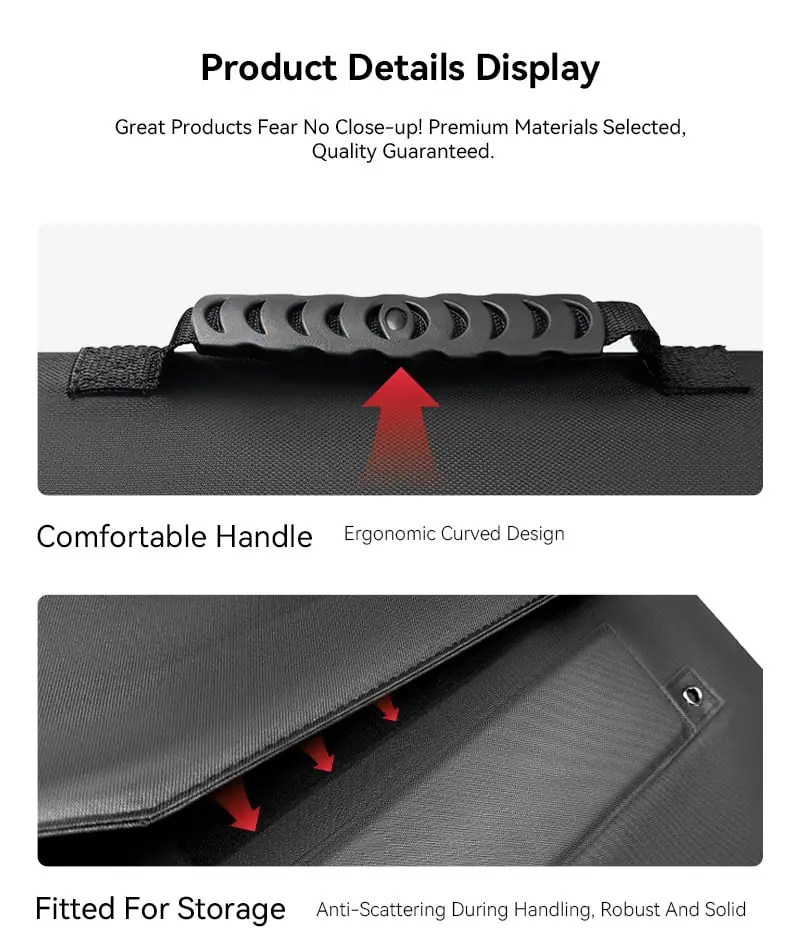 200W Portable Monocrystalline Silicon Foldable Solar Panel Kit USB Hand-Held for Mobile Phone Charger Camping detail 5