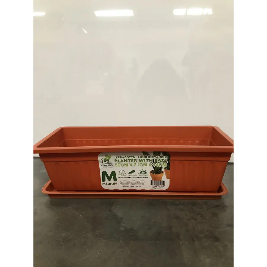 Planter Rect w/base 50x21x14cm