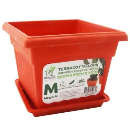 Planter Sqr w/base 20X20X16CM