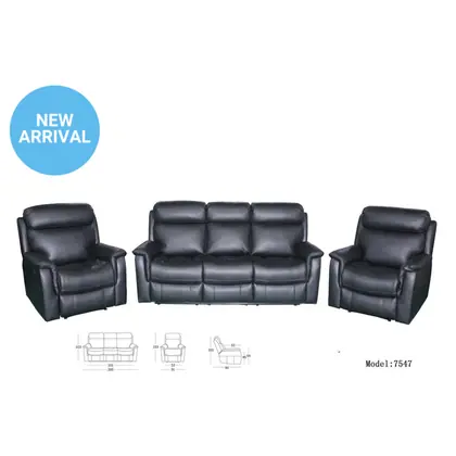 PARAMONT 3+1+1 ELECTRIC RECLINERS IN FULL LEATHER