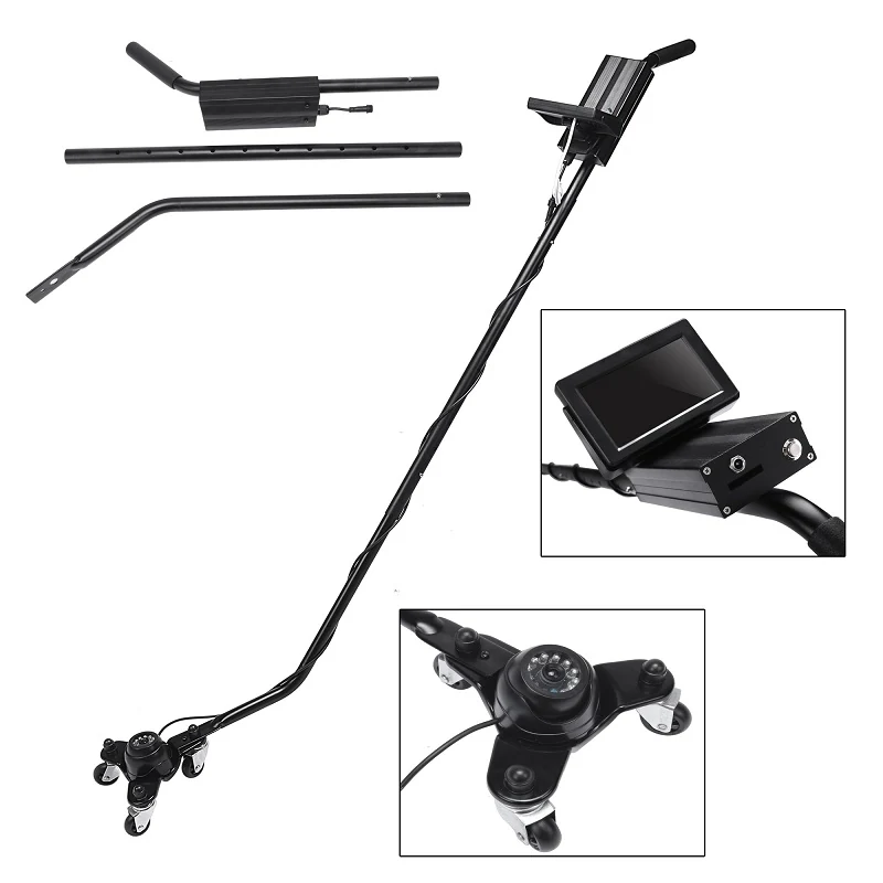 Under vehicle search camera head and wheels