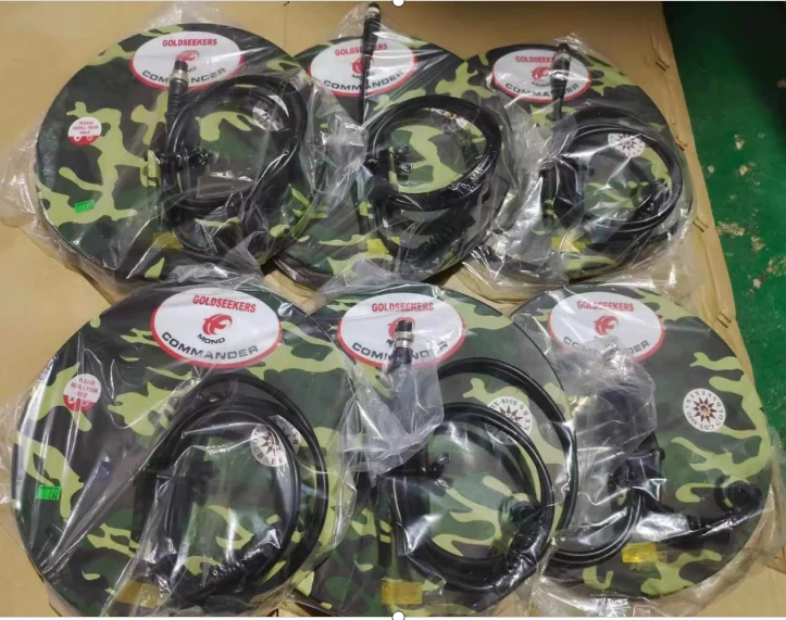 Search coils packed and labelled for export.