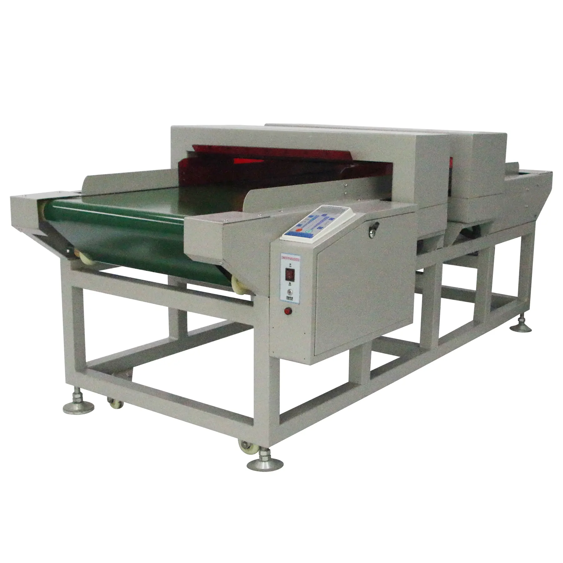 Double headed conveyor needle detector for garment and fabric