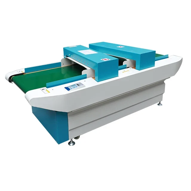 Twin sensor broken needle detector with conveyor belt