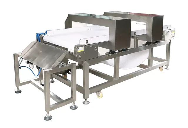 Food safety conveyor metal detection system in stainless steel