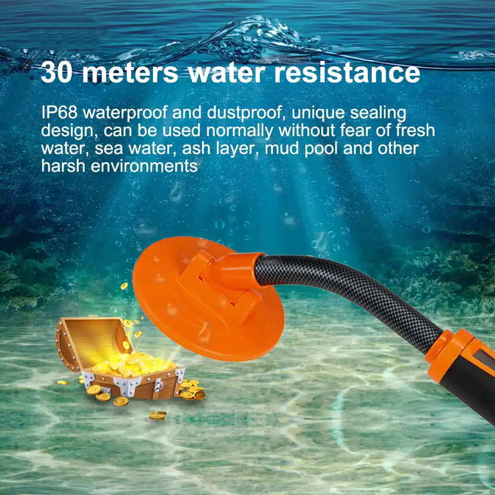 Handheld underwater metal detector with IP68 rating