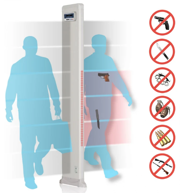 Portable walk-by open head security metal detector